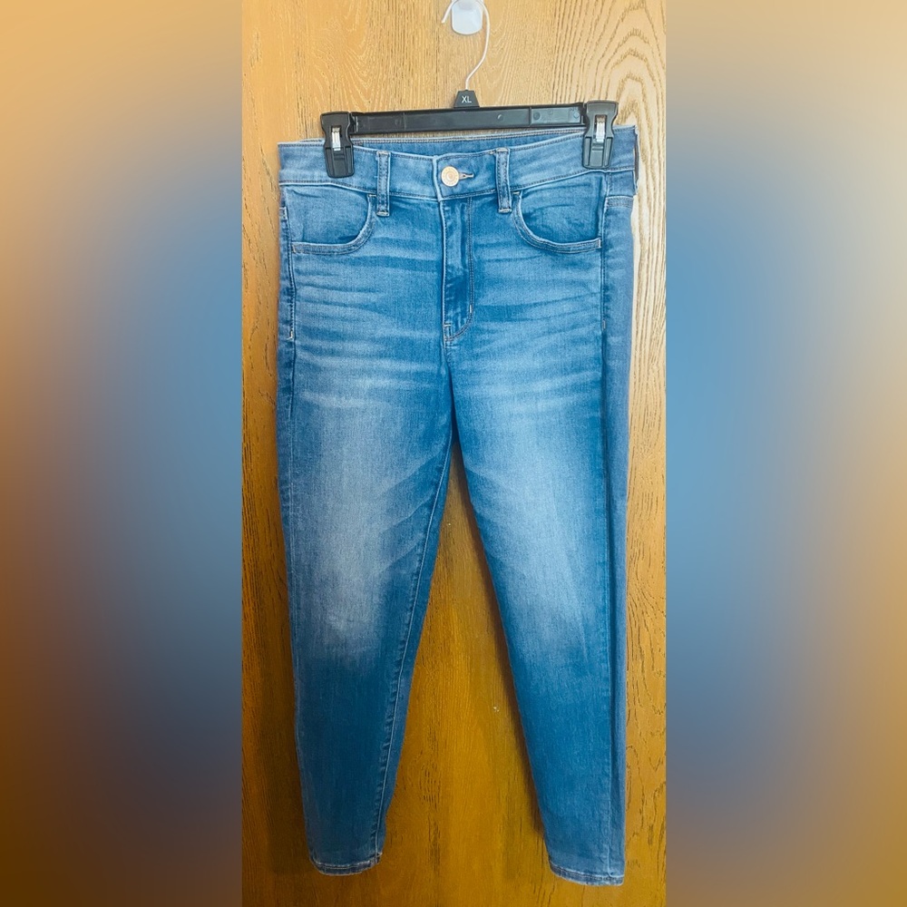 American Eagle Outfitters Next Level Stretch High Rise Light Blue Denim Jeans